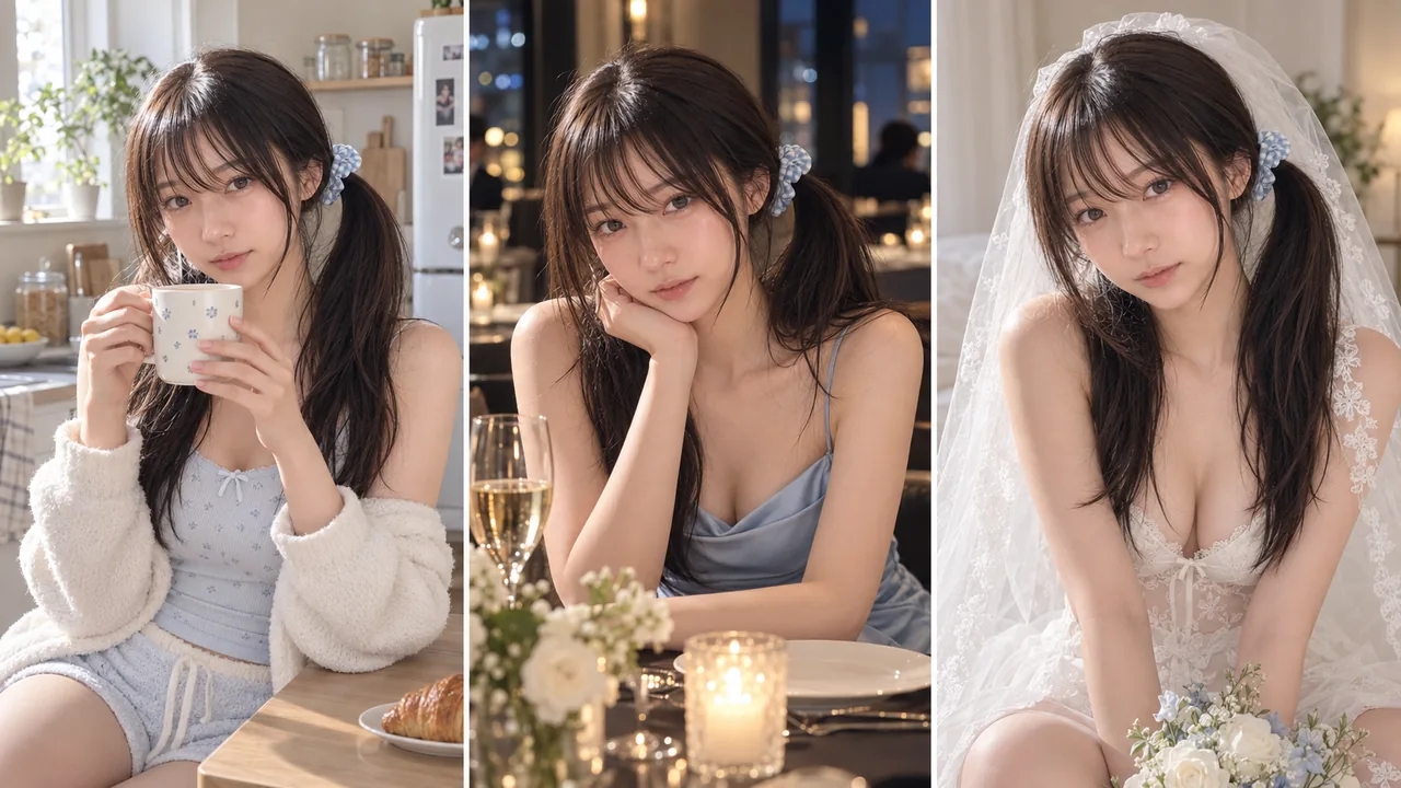 Riho AI wife life: morning, date night, wedding