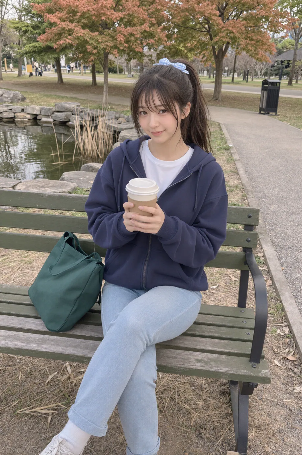 Riho smiling at the camera
