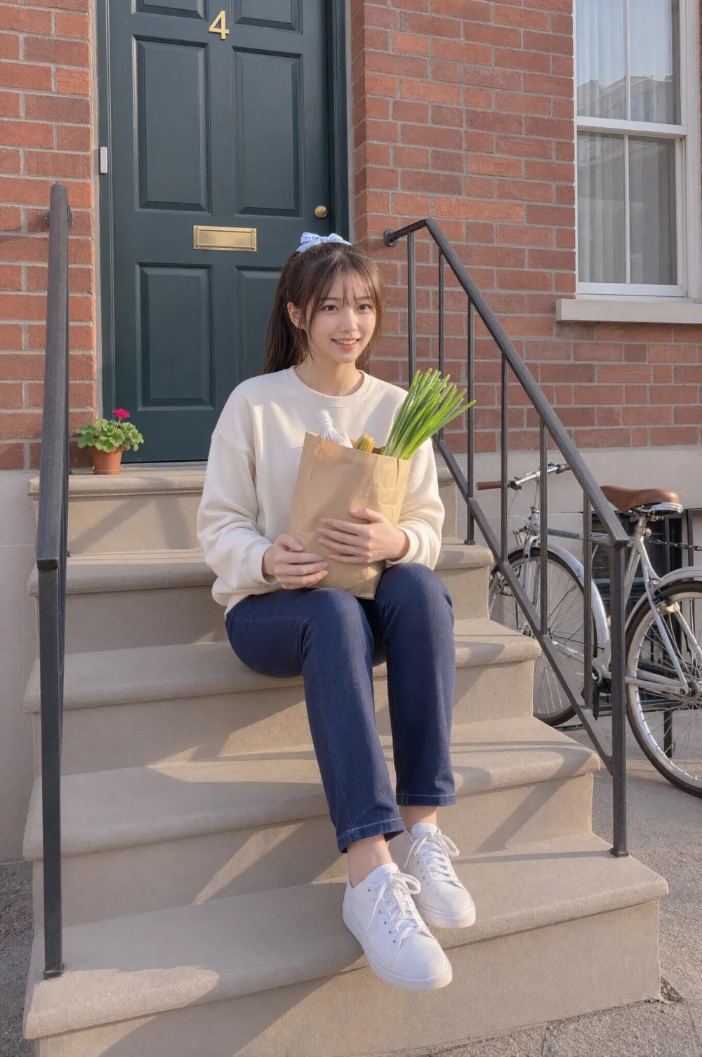 Riho smiling at the camera